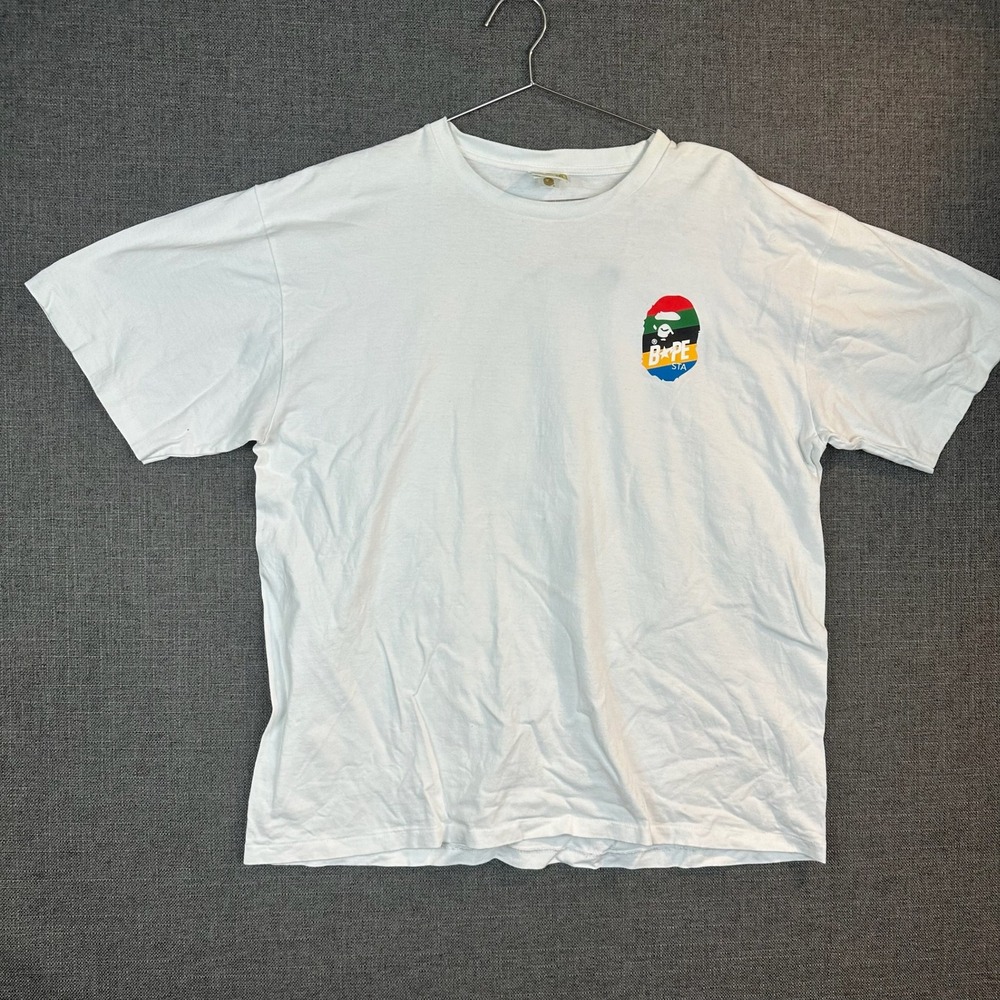 BAPE A Bathing Ape White Graphic Logo T-Shirt 2XL‎ Streetwear Fashion